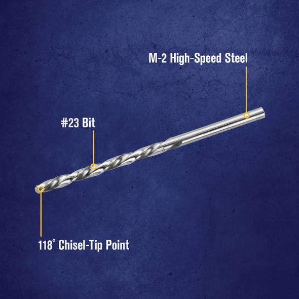 Irwin #23 Bright High Speed Steel Wire Gauge Drill Bit