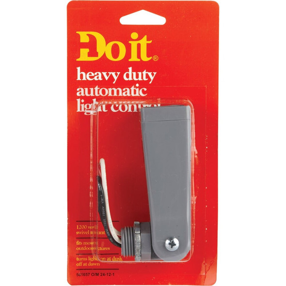 Do it Hard Wire Gray Heavy-Duty Swivel Base Photocell Lamp Control 561657 561657