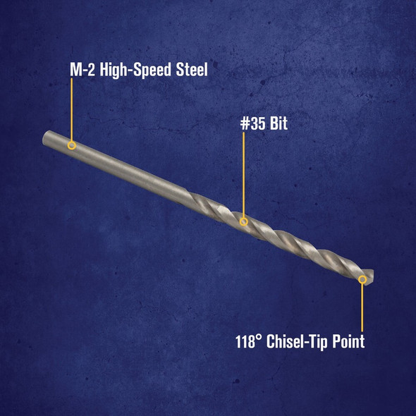 Irwin #35 Bright High Speed Steel Wire Gauge Drill Bit 81135 308973