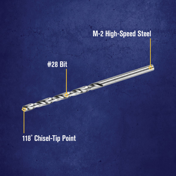 Irwin #28 Bright High Speed Steel Wire Gauge Drill Bit