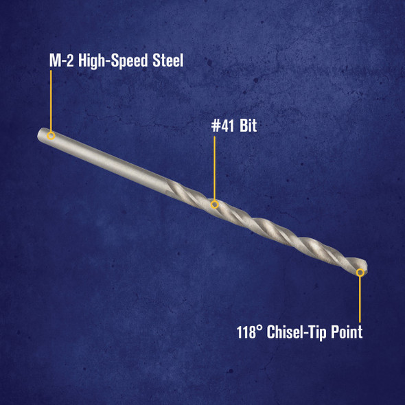 Irwin #41 Bright High Speed Steel Wire Gauge Drill Bit