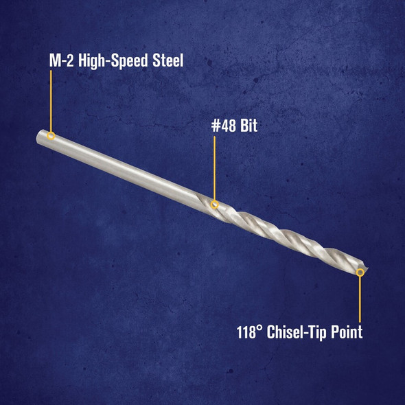 Irwin #48 Bright High Speed Steel Wire Gauge Drill Bit 81148 309106