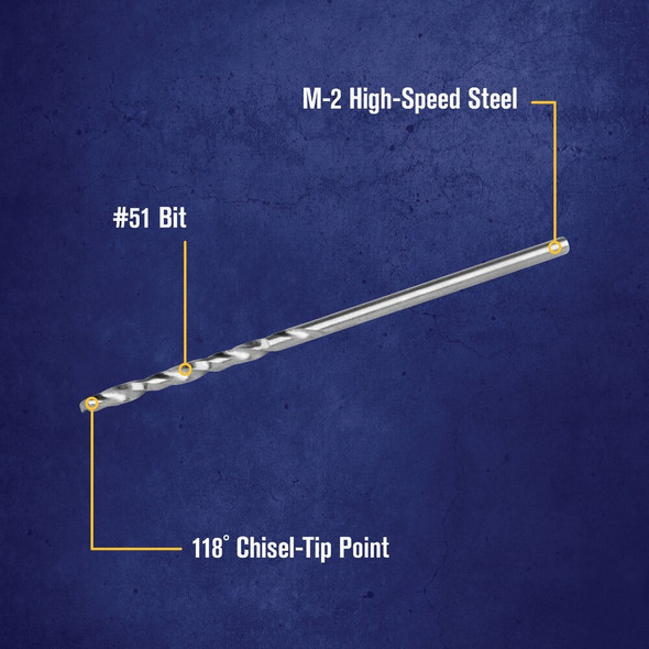 Irwin #51 Bright High Speed Steel Wire Gauge Drill Bit 81151 309133