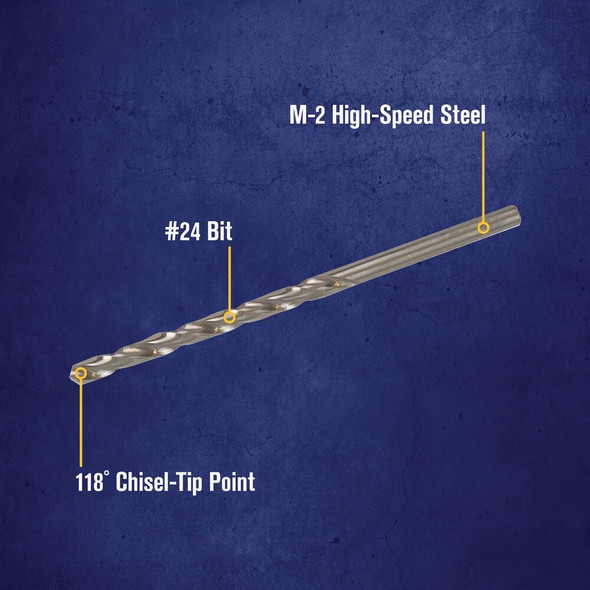 Irwin #24 Bright High Speed Steel Wire Gauge Drill Bit 81124ZR 308866