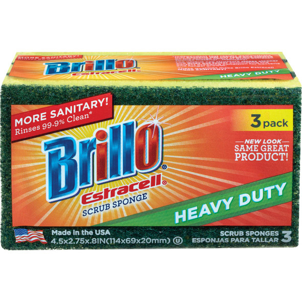 Brillo Estracell 4.5 In. x 2.75 In. Heavy Duty Sponge (3-Count) 21031 623169