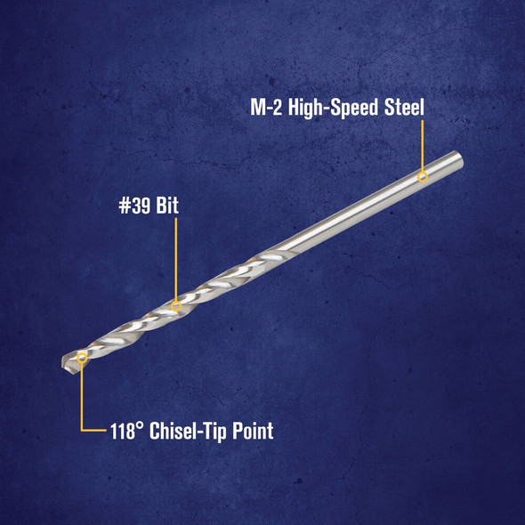 Irwin #39 Bright High Speed Steel Wire Gauge Drill Bit 81139 320441