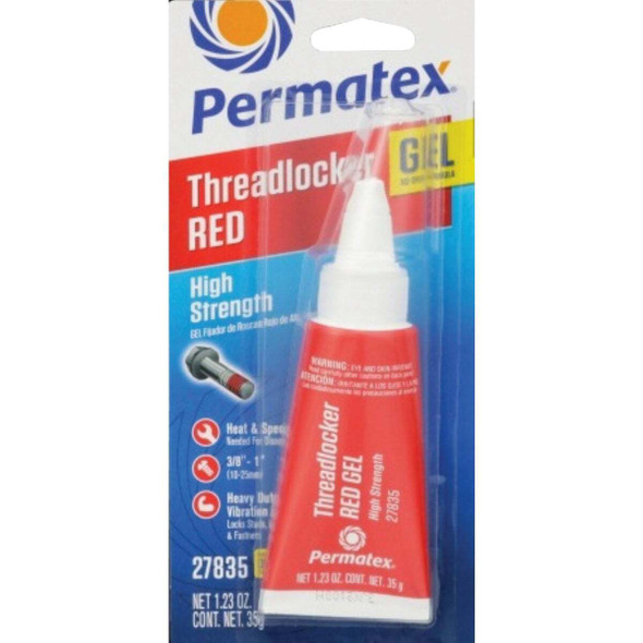 PERMATEX 0.35 Oz. Red High Strength Gel Threadlocker 27010