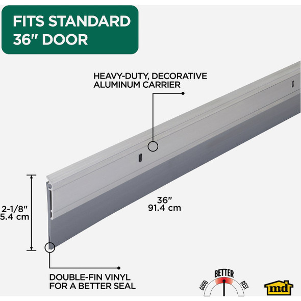 M-D Building Products 0.25 In. 36 In. Silver Door Sweep