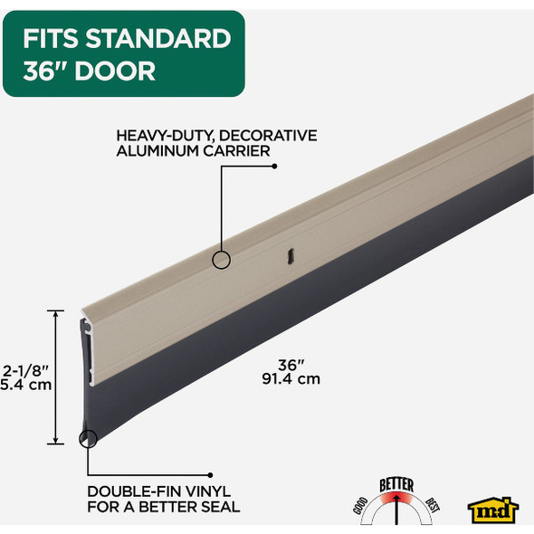 M-D Building Products 0.25 In. 36 In. Satin Nickel Door Sweep