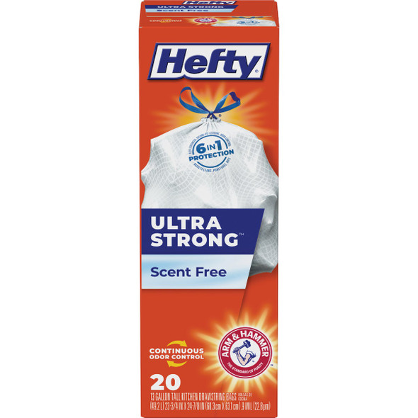Hefty Ultra Strong 13 Gal. Tall Kitchen White Trash Bag (20-Count) E88312