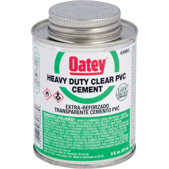 Oatey 8 Oz. Heavy Bodied Heavy-Duty Clear PVC Cement 30863