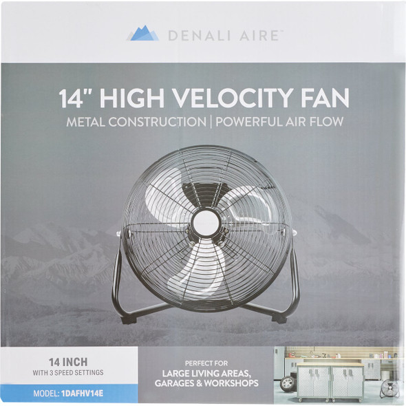 Denali Aire 14 In. Black 3-Speed High Velocity Floor Fan 1DAFHV14E 503525