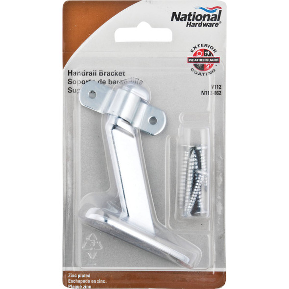 National Hardware Zinc Die-Cast with Steel Strap Handrail Bracket N112-862 201223