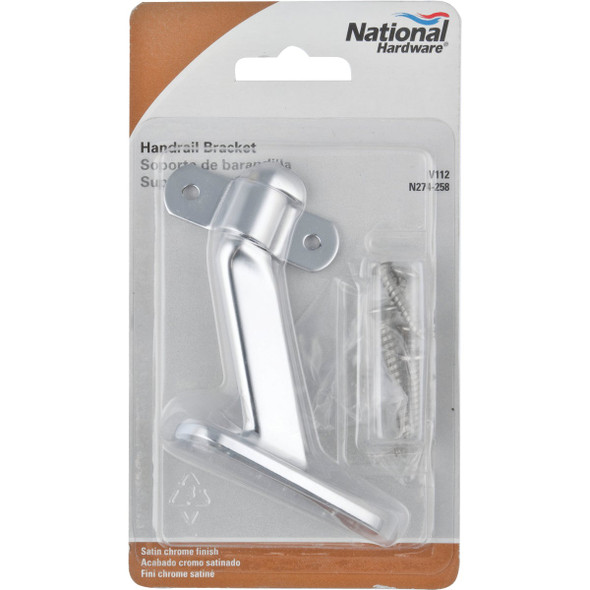 National Hardware Satin Chrome Zinc Die-Cast With Steel Strap Handrail Bracket N274-258 203700