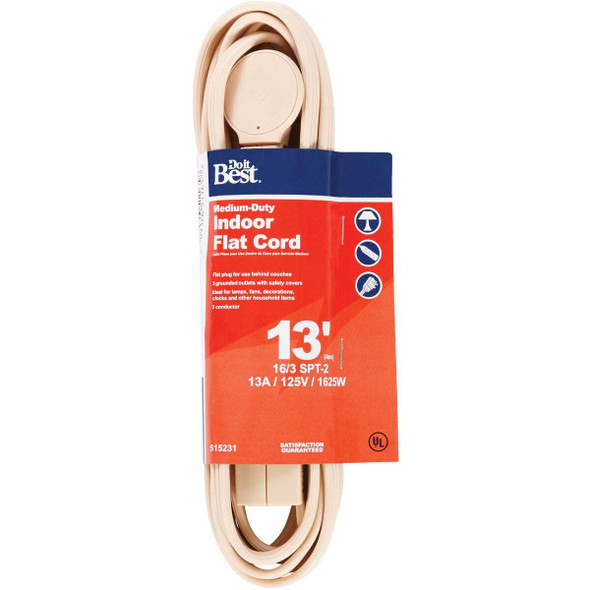 Do it Best 13 Ft. 16/3 Flat Plug Tan Extension Cord IPF-PT2163-13-BEG