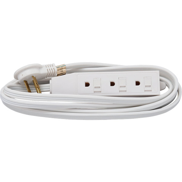 Do it Best 8 Ft. 16/3 Flat Plug White Extension Cord