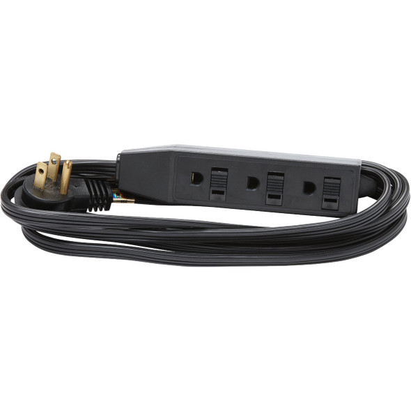 Do it Best 8 Ft. 16/3 Flat Plug Black Extension Cord Do it Best 8 Ft. 16/3 Flat Plug Black Extension Cord