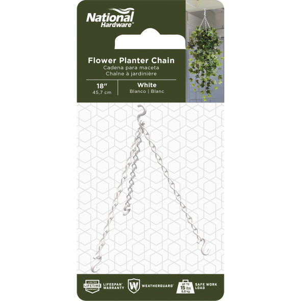 National Hardware 18 In. White Metal Hanging Plant Extension Chain