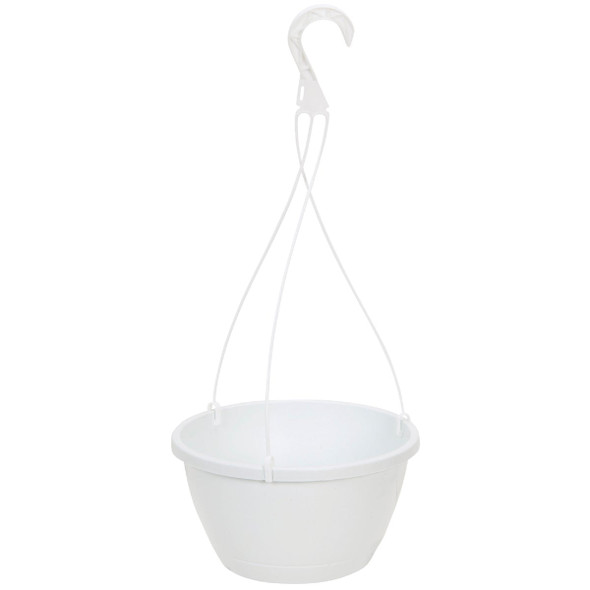 Myers 10 In. Polypropylene White Hanging Plant Basket HSI10008A10