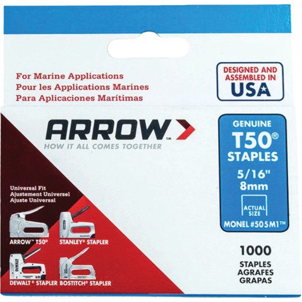 Arrow T50 Heavy-Duty Monel Staple, 5/16 In. (1000-Pack) 505M1