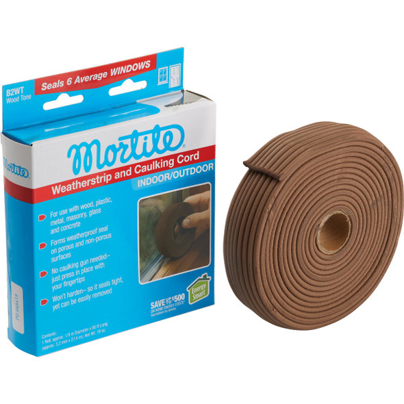 Mortite Brown Weatherstrip & Caulking Cord, 90 Ft. B2WT