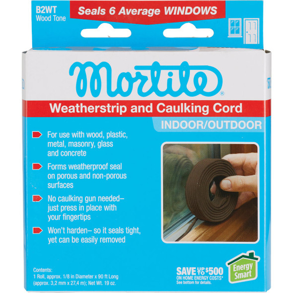 Mortite Brown Weatherstrip & Caulking Cord, 90 Ft. Mortite Brown Weatherstrip & Caulking Cord, 90 Ft.