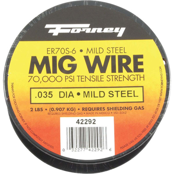 Forney ER70S-6 Mild Steel Mig Wire, 0.035 In., 2 Lb. 42292