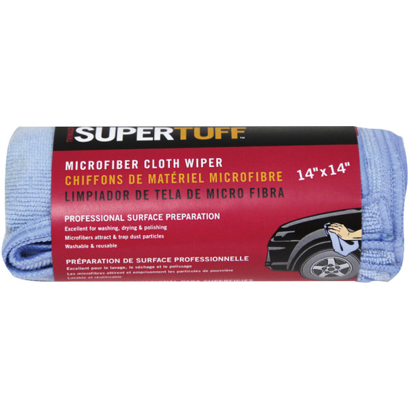 Trimaco SuperTuff 14 In. x 14 In. Blue Microfiber Wipers (3-Pack) 10828