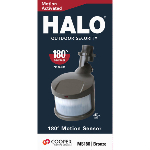 Halo 180 Deg. 70 Ft. Range Bronze Incandescent Lamp Motion Sensor MS180 533556