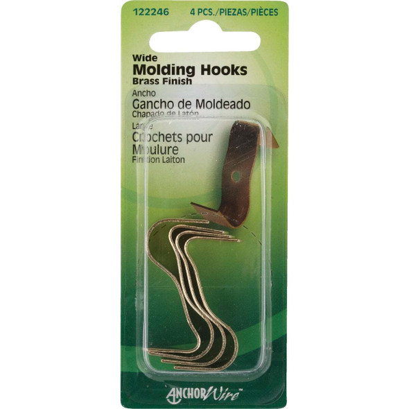 Hillman Anchor Wire Moulding Hooks (4-Count) 122246 Pack of 10