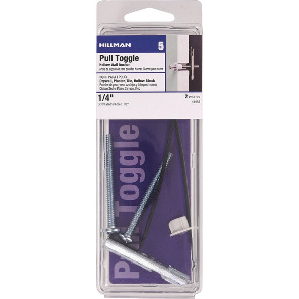 Hillman 1-4 In. Plastic Strap Toggle (2-Count) 41985 718890