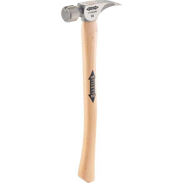 Stiletto 14 Oz. Milled-Face Framing Hammer with Curved Hickory Handle TI14MC