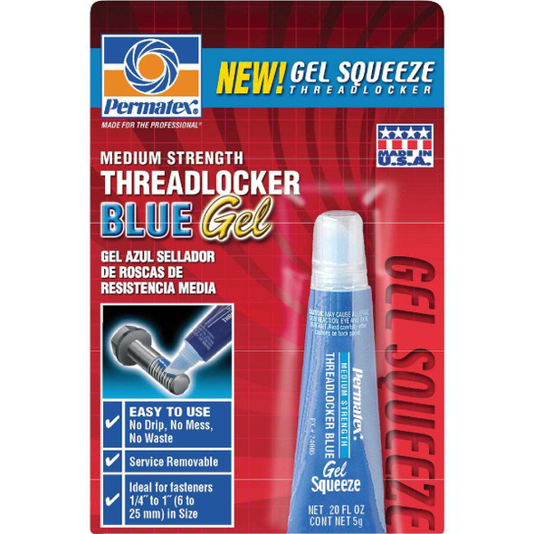 PERMATEX 0.2 Oz. Blue Medium Strength Gel Squeeze Threadlocker 24005