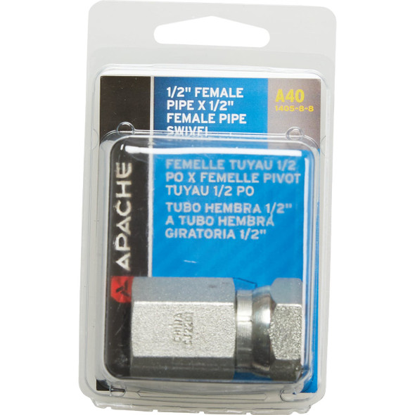 Apache 1/2 In. Female Pipe Swivel x 1/2 In. Female Pipe Swivel Straight Hydraulic Hose Adapter