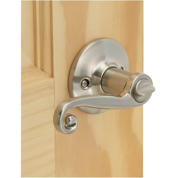 Steel Pro Brushed Nickel Scroll Privacy Door Lever L6X201B 208830
