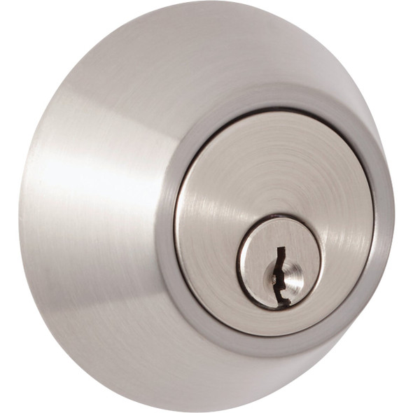 Steel Pro Brushed Nickel Single Cylinder Deadbolt DB9X21