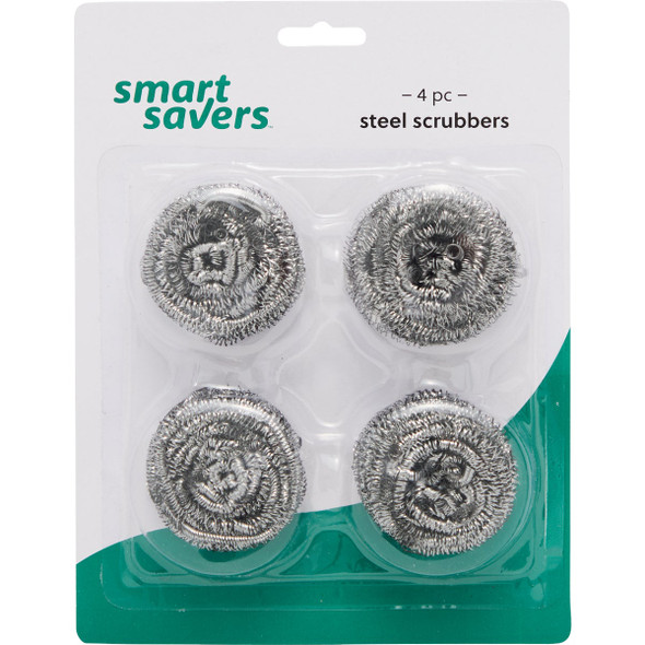 Smart Savers Stainless Steel Scrubber (4-Pack) HV264 Pack of 12