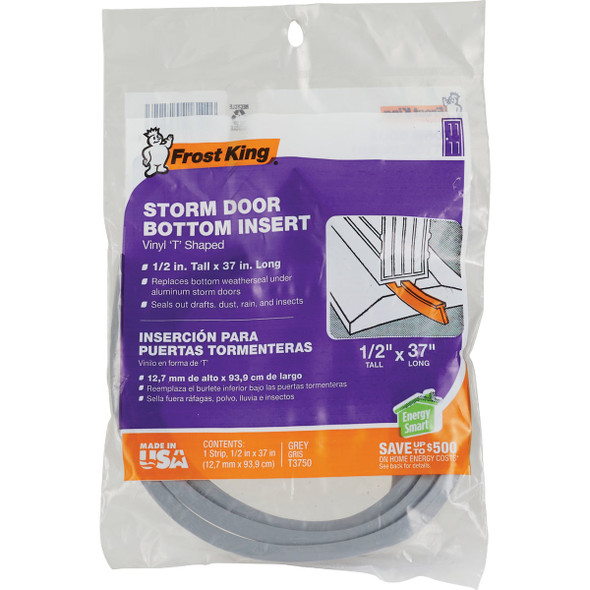 Frost King 1/2 In. x 37 In. Storm Door Bottom Seal Insert T3750