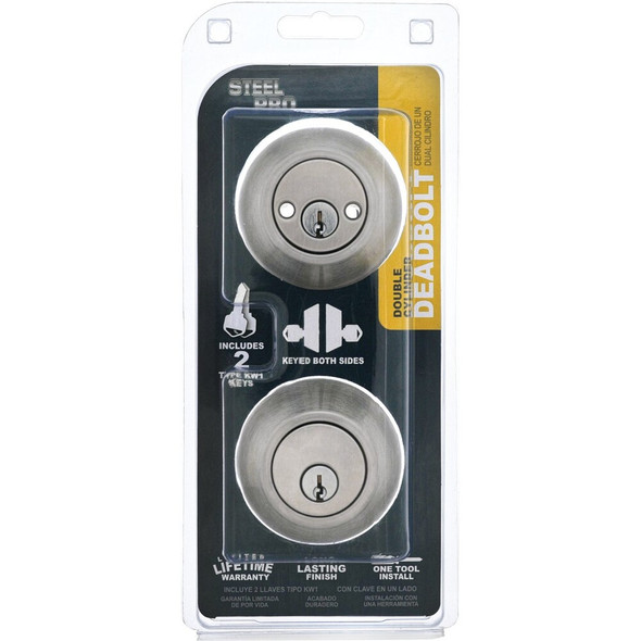 Steel Pro Satin Chrome Double Cylinder Deadbolt DB962 200220