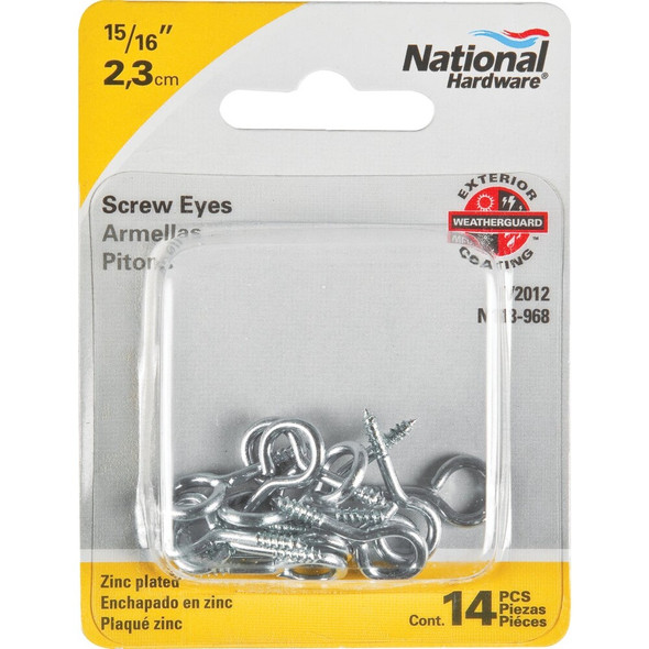 National Hardware #114 Zinc Medium Screw Eye (14-Count) N118-968 212629