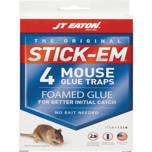 JT Eaton Stick-Em Glue Mouse Trap (4-Pack) JT Eaton Stick-Em Glue Mouse Trap (4-Pack)