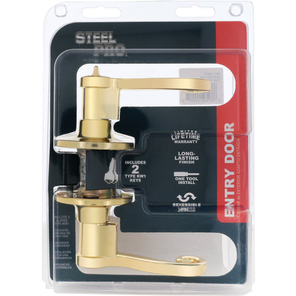 Steel Pro Polished Brass Scroll Entry Door Lever Steel Pro Polished Brass Scroll Entry Door Lever