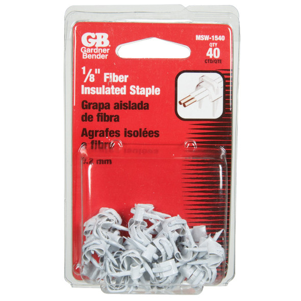 Gardner Bender 1-8 In. x 5-8 In. Steel Fiber Insulated Wire Staple (40-Count) MSW-1540 512840