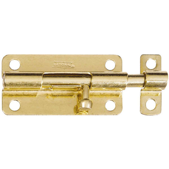 National Hardware 4 In. Brass Steel Door Barrel Bolt N151-688