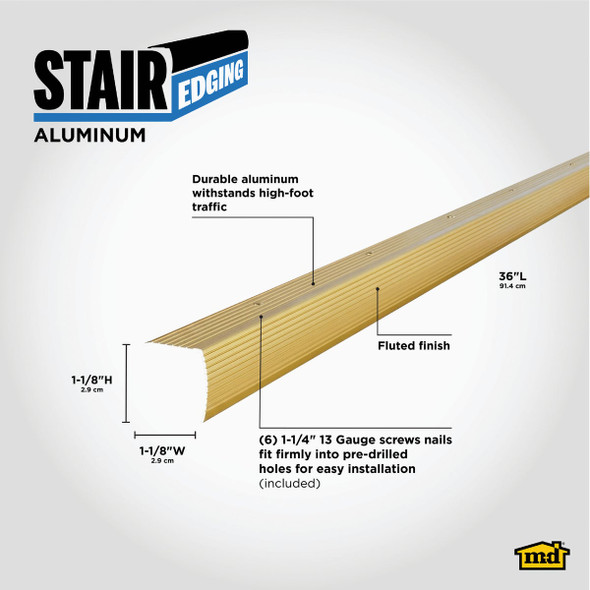 M-D 1-1-8"x3' Brs Edging 79020 262625