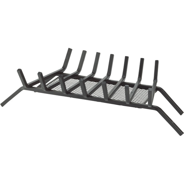 Home Impressions 30 In. Steel Fireplace Grate with Ember Screen FG-1011