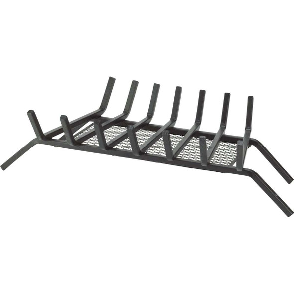 Home Impressions 30 In. Steel Fireplace Grate with Ember Screen FG-1011