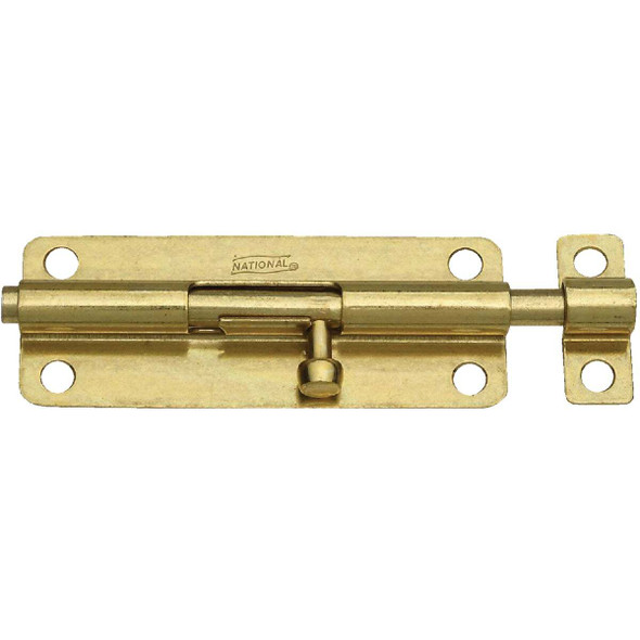 National Hardware 5 In. Brass Steel Door Barrel Bolt N151-761