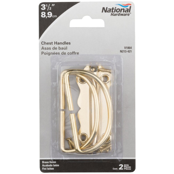 National Hardware Steel Brass-Plated Handle (2-Count) N213-421 215289