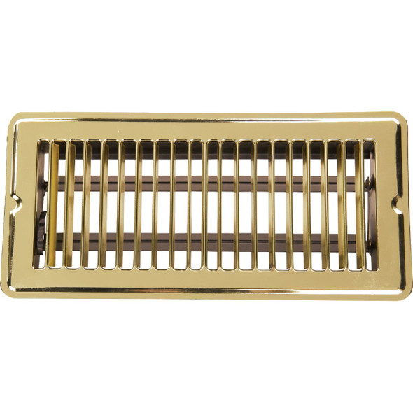 Home Impressions 4 In. x 10 In. Bright Brass Steel Floor Register 1FL0410BB-NH